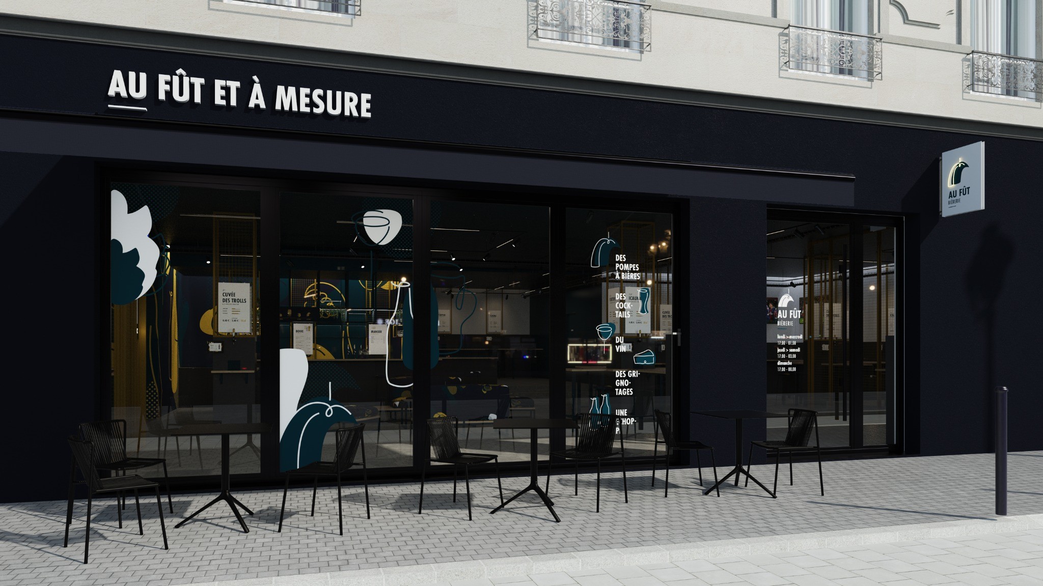 Au Fût et à Mesure — représentation de la façade.